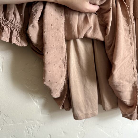 Anthropologie By the River Size Large Dress - Tan Brown Tiered Eyelet Buttoned - Picture 8 of 10